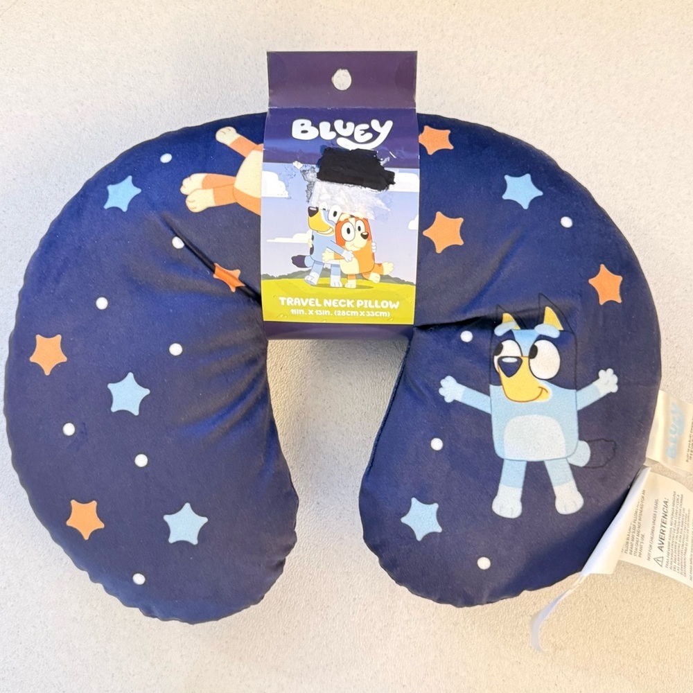 Bluey Kids Travel Neck Pillow - Starry Blue